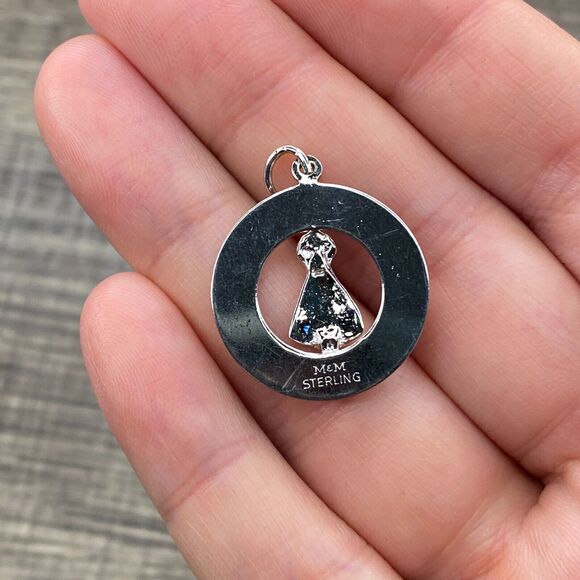 Vintage M&M 925 Sterling Silver "To Our Bridesmaid" Round Pendant Bracelet Charm - Picture 2 of 3